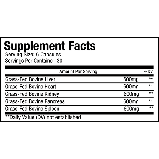 Codeage - Grass Fed Beef Organs - Focus Foods